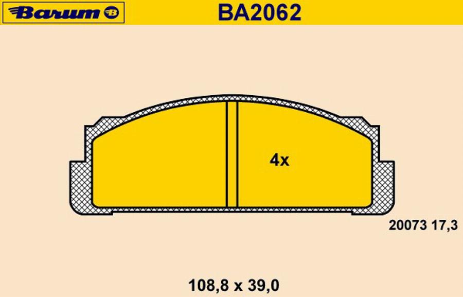 Barum BA2062 - Гальмівні колодки, дискові гальма autozip.com.ua