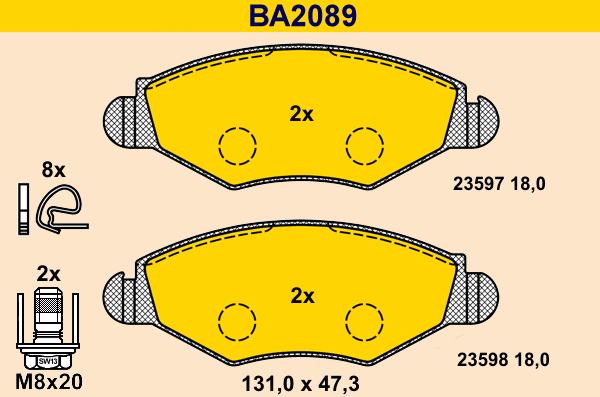 Barum BA2089 - Гальмівні колодки, дискові гальма autozip.com.ua