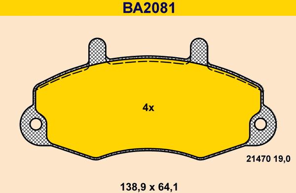 Barum BA2081 - Гальмівні колодки, дискові гальма autozip.com.ua