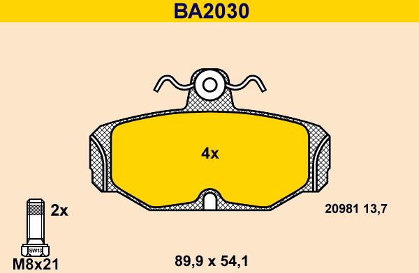 Barum BA2030 - Гальмівні колодки, дискові гальма autozip.com.ua