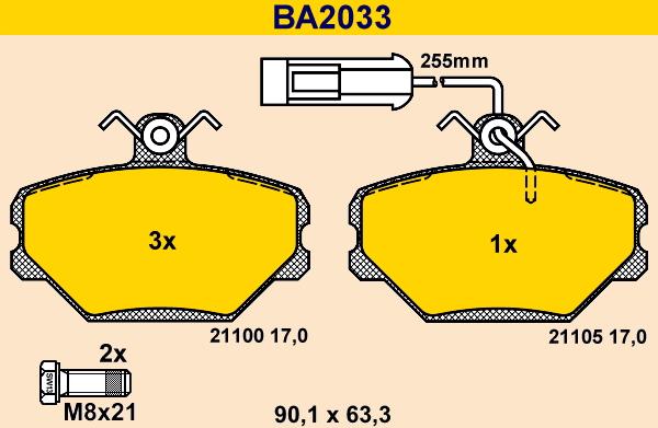 Barum BA2033 - Гальмівні колодки, дискові гальма autozip.com.ua