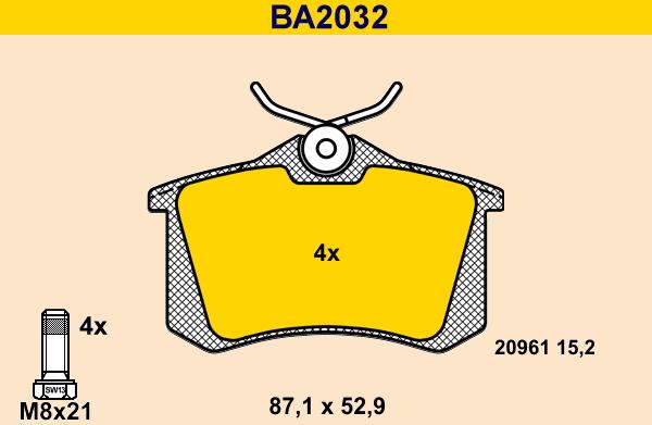 Barum BA2032 - Гальмівні колодки, дискові гальма autozip.com.ua