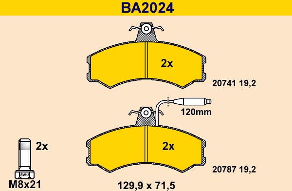 Barum BA2024 - Гальмівні колодки, дискові гальма autozip.com.ua