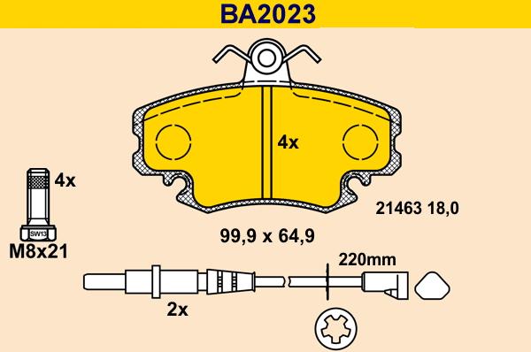 Barum BA2023 - Гальмівні колодки, дискові гальма autozip.com.ua