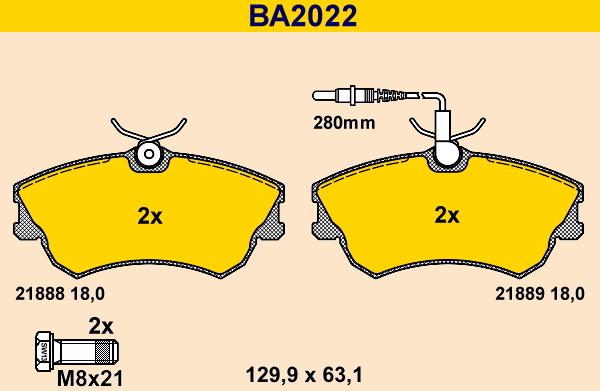 Barum BA2022 - Гальмівні колодки, дискові гальма autozip.com.ua