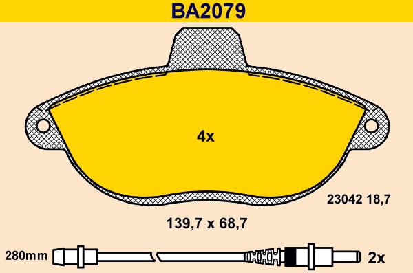 Barum BA2079 - Гальмівні колодки, дискові гальма autozip.com.ua