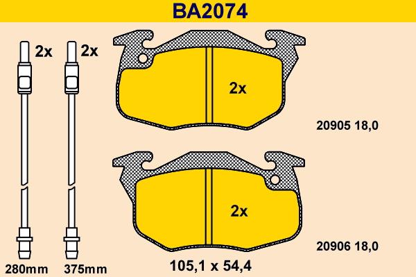 Barum BA2074 - Гальмівні колодки, дискові гальма autozip.com.ua