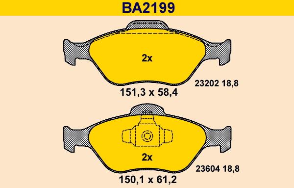 Barum BA2199 - Гальмівні колодки, дискові гальма autozip.com.ua