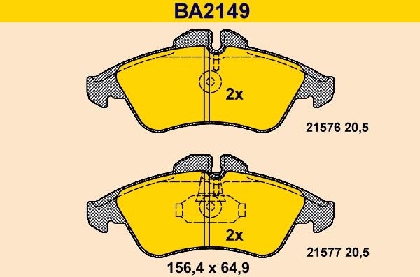 Barum BA2149 - Гальмівні колодки, дискові гальма autozip.com.ua