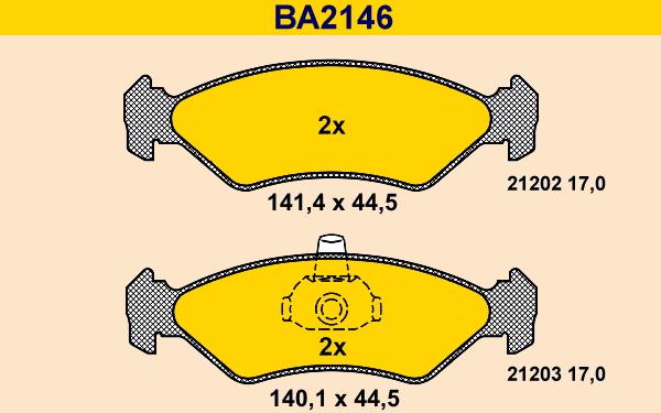 Barum BA2146 - Гальмівні колодки, дискові гальма autozip.com.ua