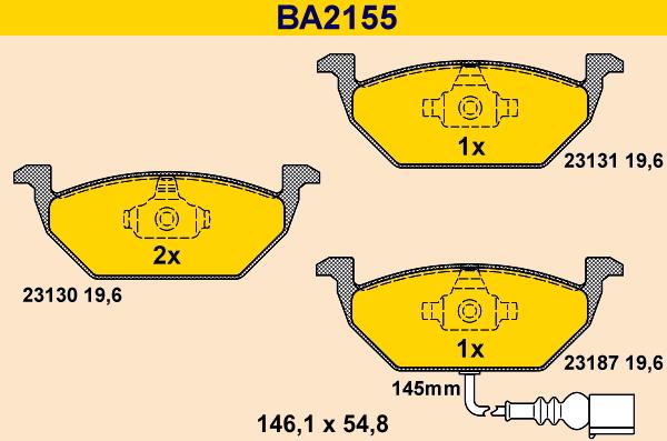 Barum BA2155 - Гальмівні колодки, дискові гальма autozip.com.ua