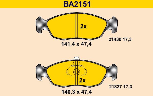 Barum BA2151 - Гальмівні колодки, дискові гальма autozip.com.ua