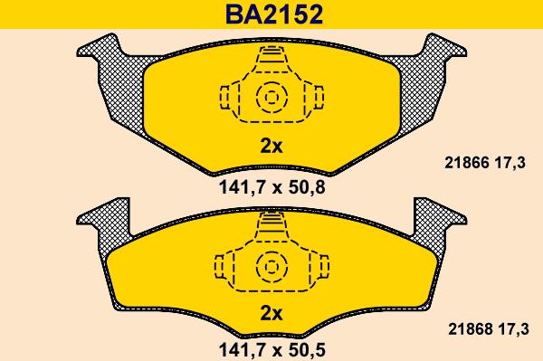 Barum BA2152 - Гальмівні колодки, дискові гальма autozip.com.ua