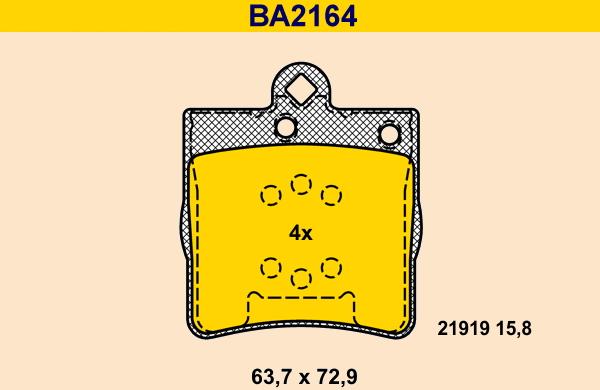 Barum BA2164 - Гальмівні колодки, дискові гальма autozip.com.ua