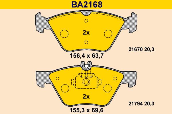 Barum BA2168 - Гальмівні колодки, дискові гальма autozip.com.ua