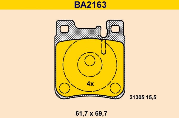 Barum BA2163 - Гальмівні колодки, дискові гальма autozip.com.ua