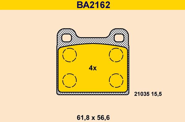 Barum BA2162 - Гальмівні колодки, дискові гальма autozip.com.ua