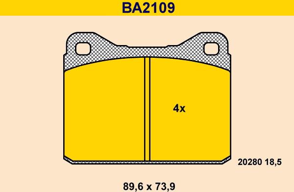 Barum BA2109 - Гальмівні колодки, дискові гальма autozip.com.ua