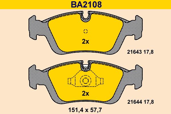 Barum BA2108 - Гальмівні колодки, дискові гальма autozip.com.ua