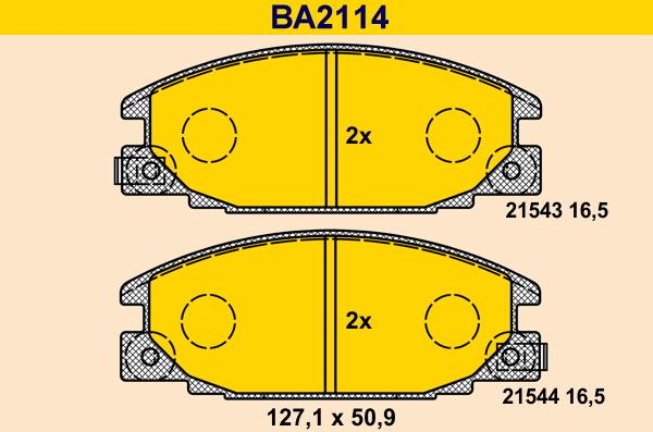 Barum BA2114 - Гальмівні колодки, дискові гальма autozip.com.ua