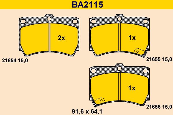 Barum BA2115 - Гальмівні колодки, дискові гальма autozip.com.ua