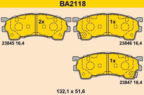 Barum BA2118 - Гальмівні колодки, дискові гальма autozip.com.ua