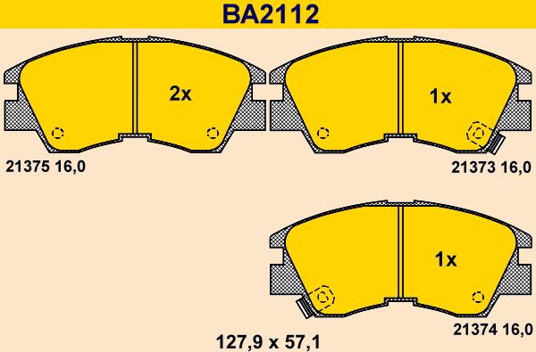 Barum BA2112 - Гальмівні колодки, дискові гальма autozip.com.ua