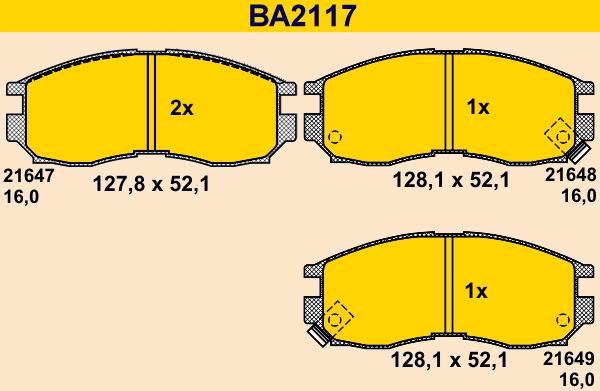 Barum BA2117 - Гальмівні колодки, дискові гальма autozip.com.ua