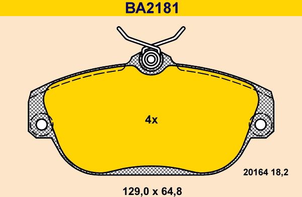 Barum BA2181 - Гальмівні колодки, дискові гальма autozip.com.ua