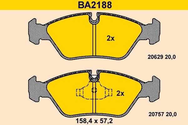 Barum BA2188 - Гальмівні колодки, дискові гальма autozip.com.ua