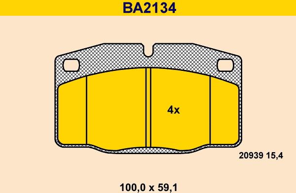 Barum BA2134 - Гальмівні колодки, дискові гальма autozip.com.ua