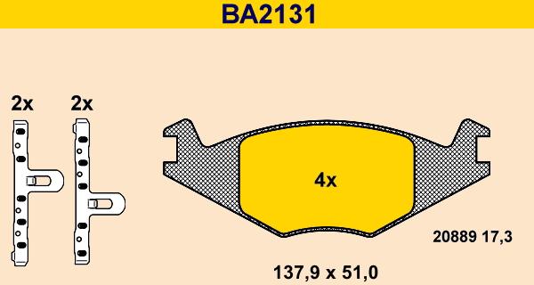 Barum BA2131 - Гальмівні колодки, дискові гальма autozip.com.ua