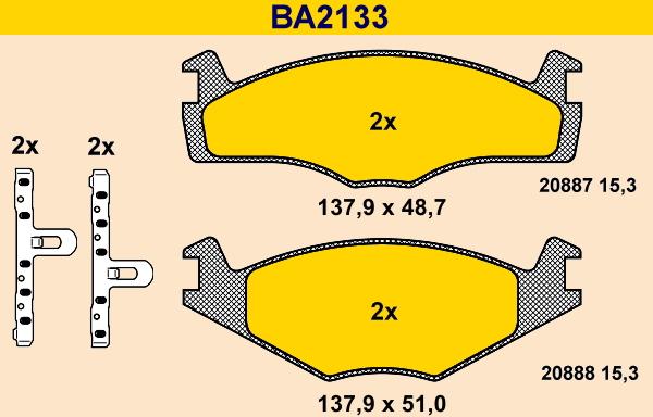 Barum BA2133 - Гальмівні колодки, дискові гальма autozip.com.ua