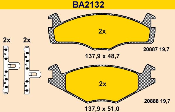 Barum BA2132 - Гальмівні колодки, дискові гальма autozip.com.ua