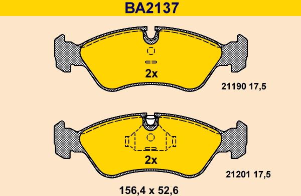 Barum BA2137 - Гальмівні колодки, дискові гальма autozip.com.ua