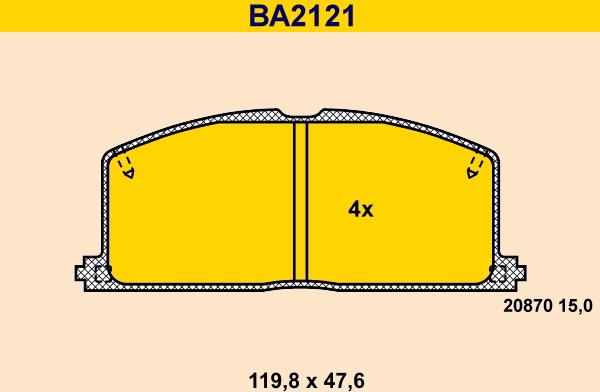 Barum BA2121 - Гальмівні колодки, дискові гальма autozip.com.ua