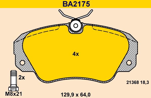 Barum BA2175 - Гальмівні колодки, дискові гальма autozip.com.ua