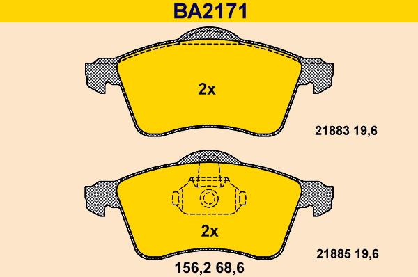 Barum BA2171 - Гальмівні колодки, дискові гальма autozip.com.ua