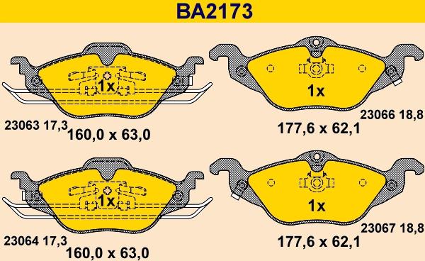 Barum BA2173 - Гальмівні колодки, дискові гальма autozip.com.ua