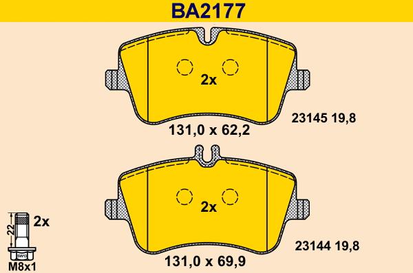 Barum BA2177 - Гальмівні колодки, дискові гальма autozip.com.ua