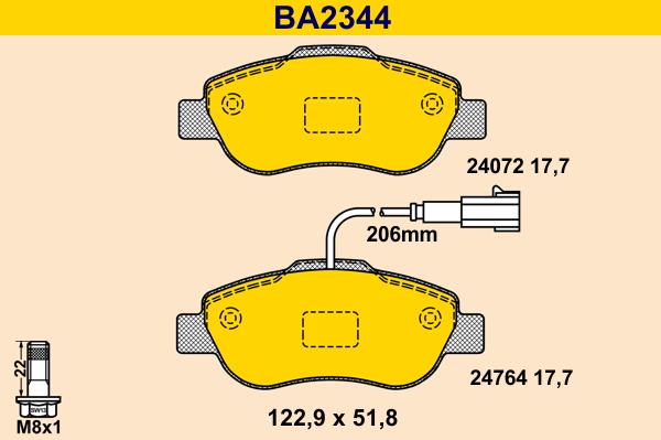 Barum BA2344 - Гальмівні колодки, дискові гальма autozip.com.ua
