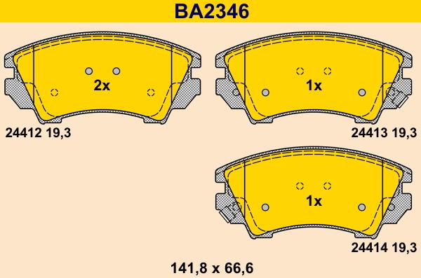 Barum BA2346 - Гальмівні колодки, дискові гальма autozip.com.ua