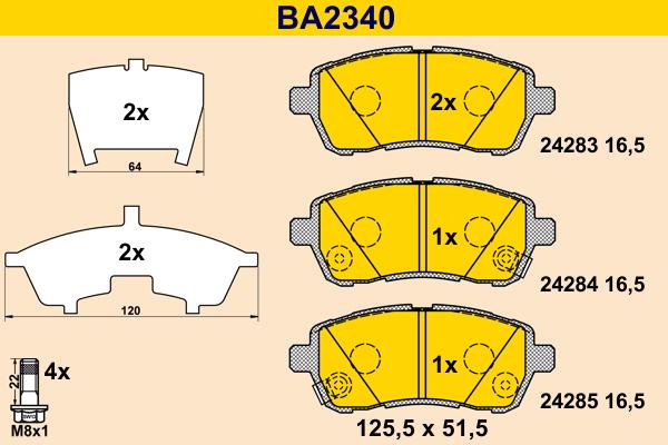 Barum BA2340 - Гальмівні колодки, дискові гальма autozip.com.ua