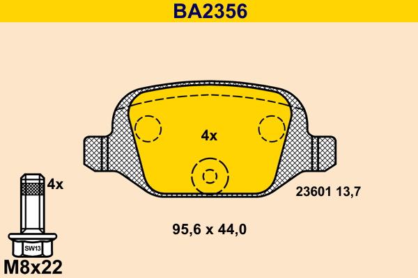 Barum BA2356 - Гальмівні колодки, дискові гальма autozip.com.ua