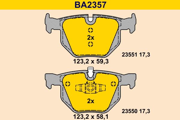 Barum BA2357 - Гальмівні колодки, дискові гальма autozip.com.ua