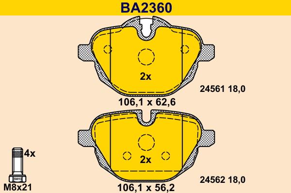 Barum BA2360 - Гальмівні колодки, дискові гальма autozip.com.ua