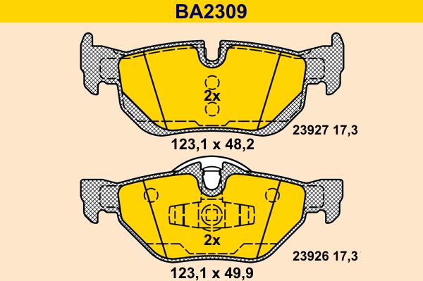 Barum BA2309 - Гальмівні колодки, дискові гальма autozip.com.ua