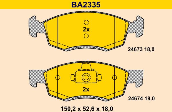 Barum BA2335 - Гальмівні колодки, дискові гальма autozip.com.ua