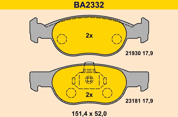Barum BA2332 - Гальмівні колодки, дискові гальма autozip.com.ua