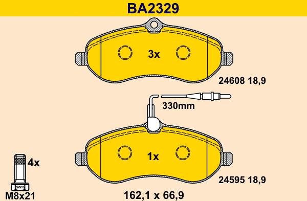 Barum BA2329 - Гальмівні колодки, дискові гальма autozip.com.ua